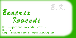 beatrix kovesdi business card